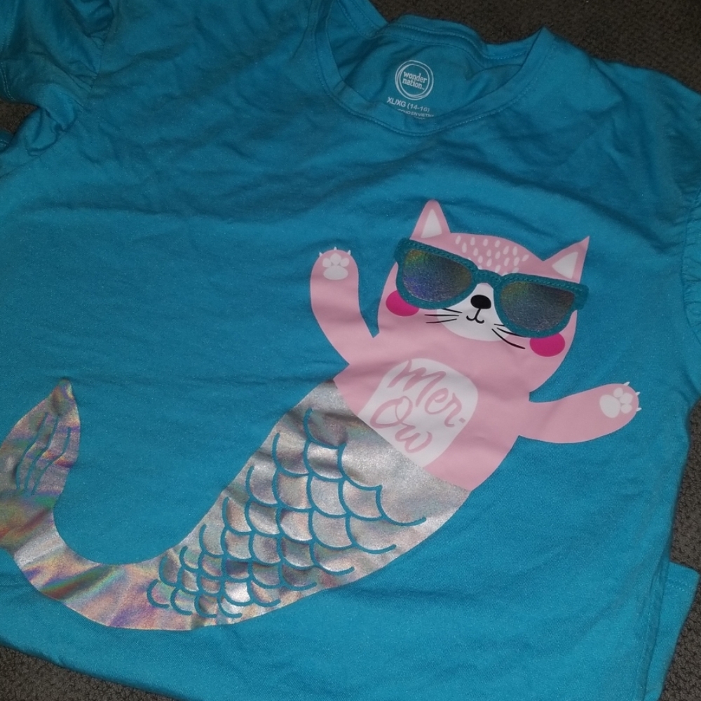 Wonder Nation Cat Mermaid tshirt